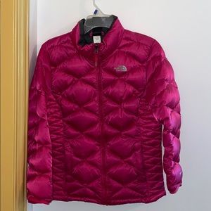 Girls Pink North Face Puffy Winter Jacket